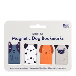 Magnetiske bogmærker - Hunde - 4 stk.